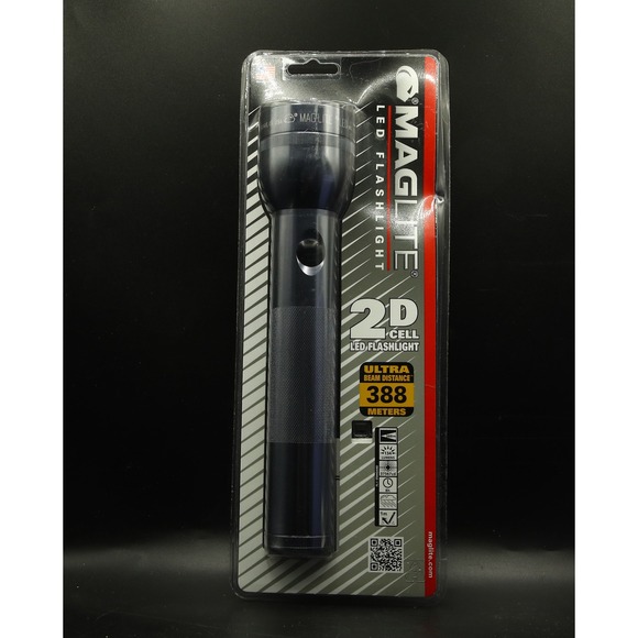 Maglite 2D Cell LED Flashlight Gray Ultra Beam Distance 388 Meters Professional - Picture 1 of 2